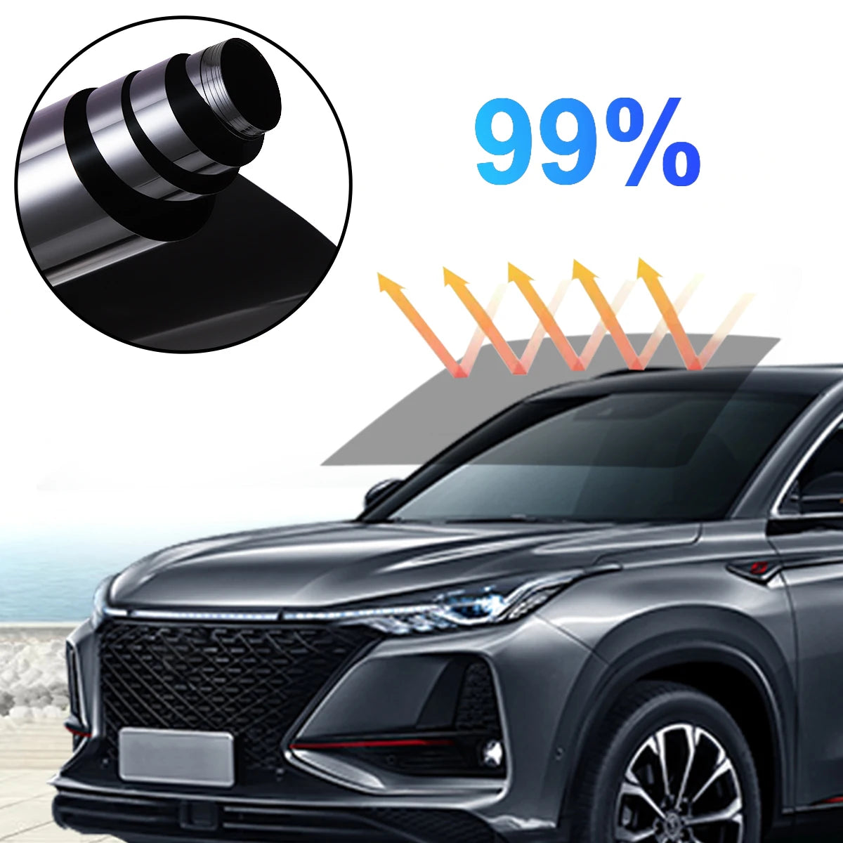 75CMx300CM Black Car Body Film Window Tint Film Polarized for Cars Office Home Glass Sunshade Summer UV Protector