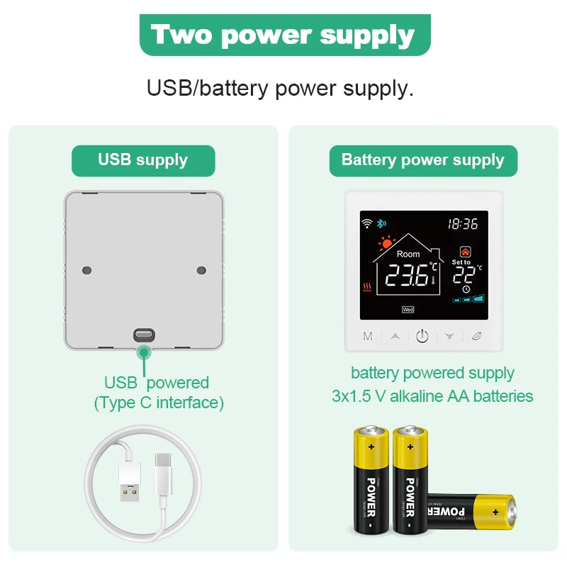Tuya Smart Home Wifi Thermostat Wireless 433Mhz Gas Boiler Water Heating Temperature Controller Alexa Google Home Smart Life