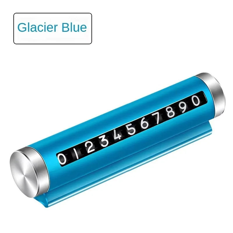 Metal Car Temporary Parking Card Stickers Park Stop in Car-styling Auto Accessories Universal Rotate Phone Number Plate Aluminum