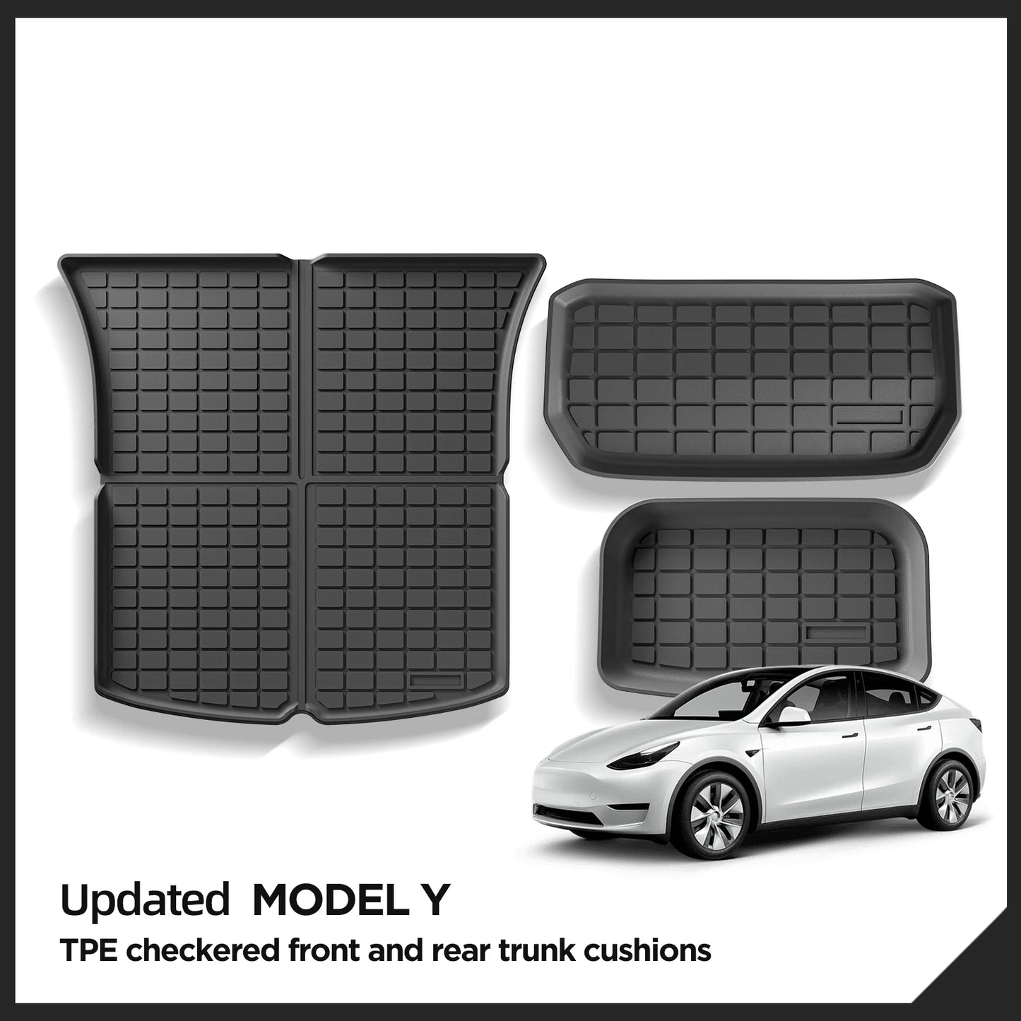 For Tesla Model Y Trunk Mat TPE Front And Rear Trunk Mats Car Interior Accessories Protective Pad ModelY 2024