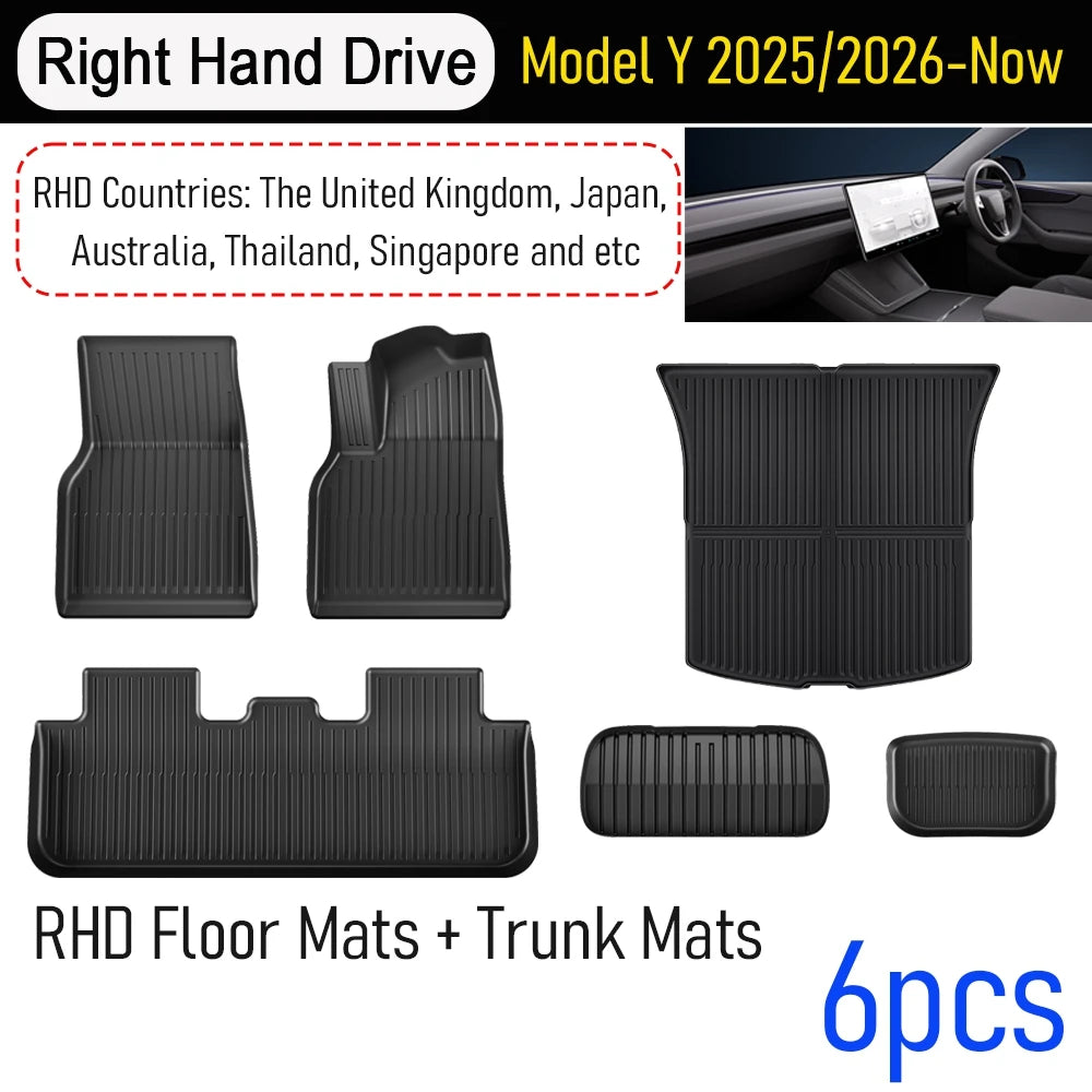 for Tesla Model Y Juniper 2025 2026 Car Floor Mats Cargo Liner Trunk Mats Backrest Kick Pads Protection Car Interior Accessories