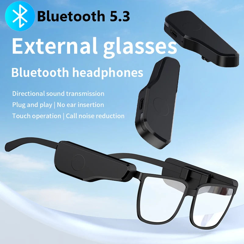 External Glasses Bluetooth 5.3 Headphones Wireless Stereo Air Conduction Headset Noise Reduction Handsfree Call Touch Operation