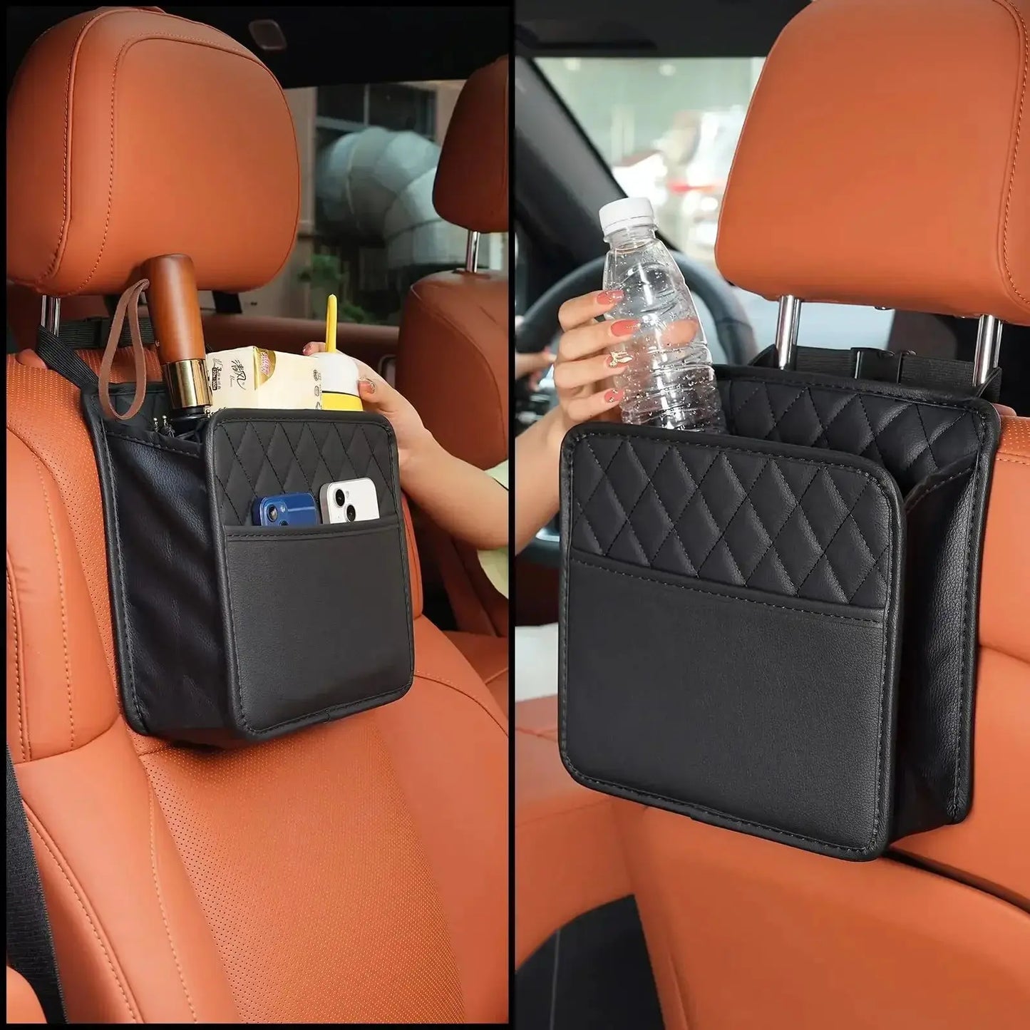 Multi-Function Car Seat Back Organizer | Portable Foldable Design with Hanging Pockets & Storage