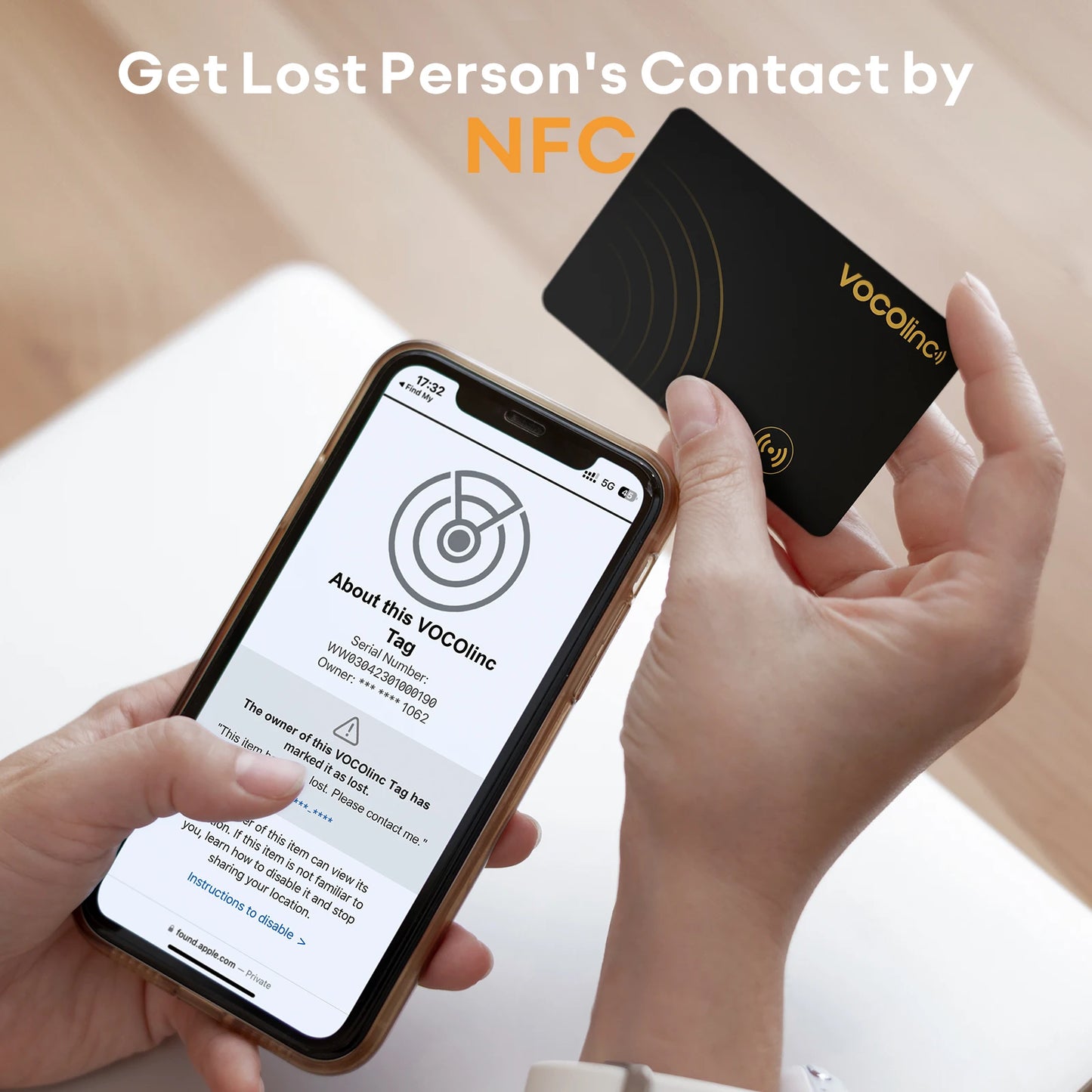 VOCOlinc Ultra-thin Wallet Tracker Card, Smart Tag Wallet Tracker, Bluetooth Pairing Find My Item Finder Anti-lost Alarm Locator
