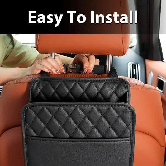 Multi-Function Car Seat Back Organizer | Portable Foldable Design with Hanging Pockets & Storage