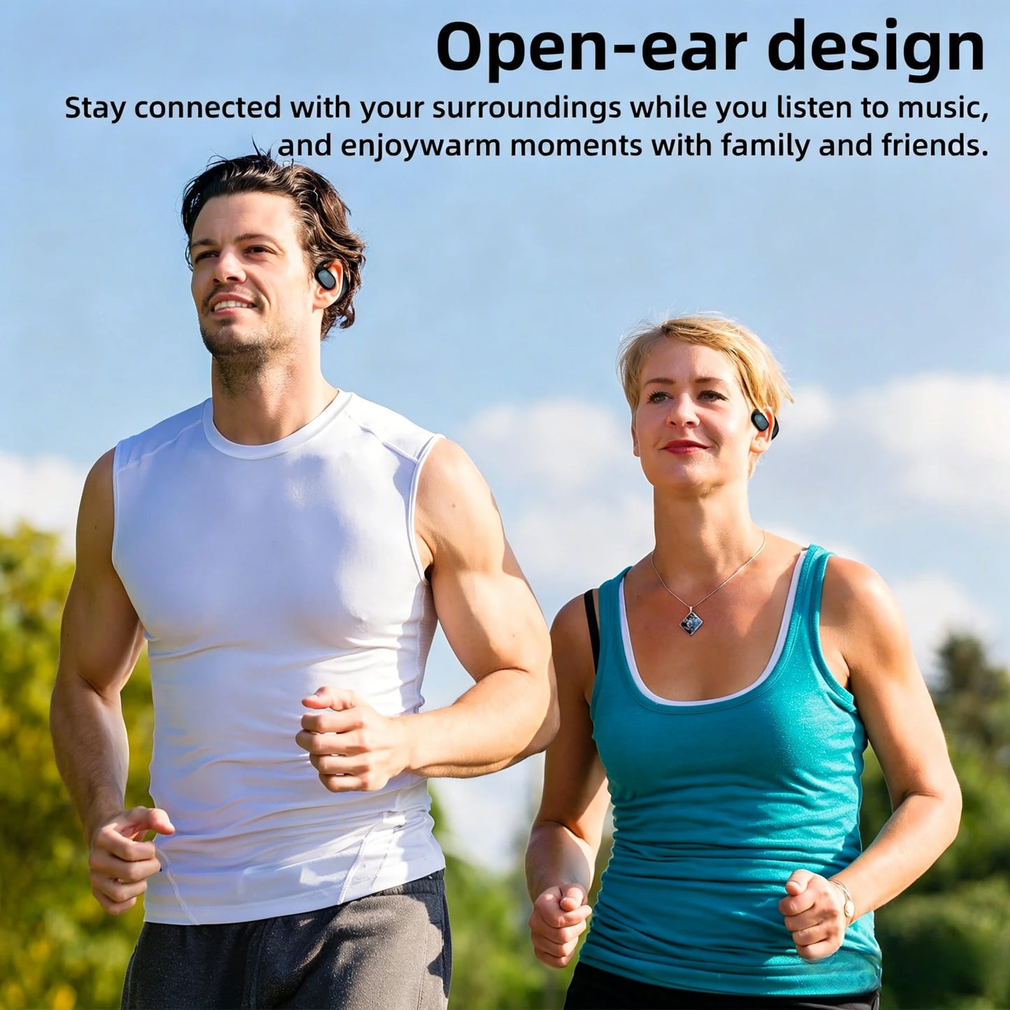 Portable Earbuds Bone Conduction Earphones Bluetooth HiFi 9D Stereo Noise Reduction Waterproof Outdoor Wireless Headset