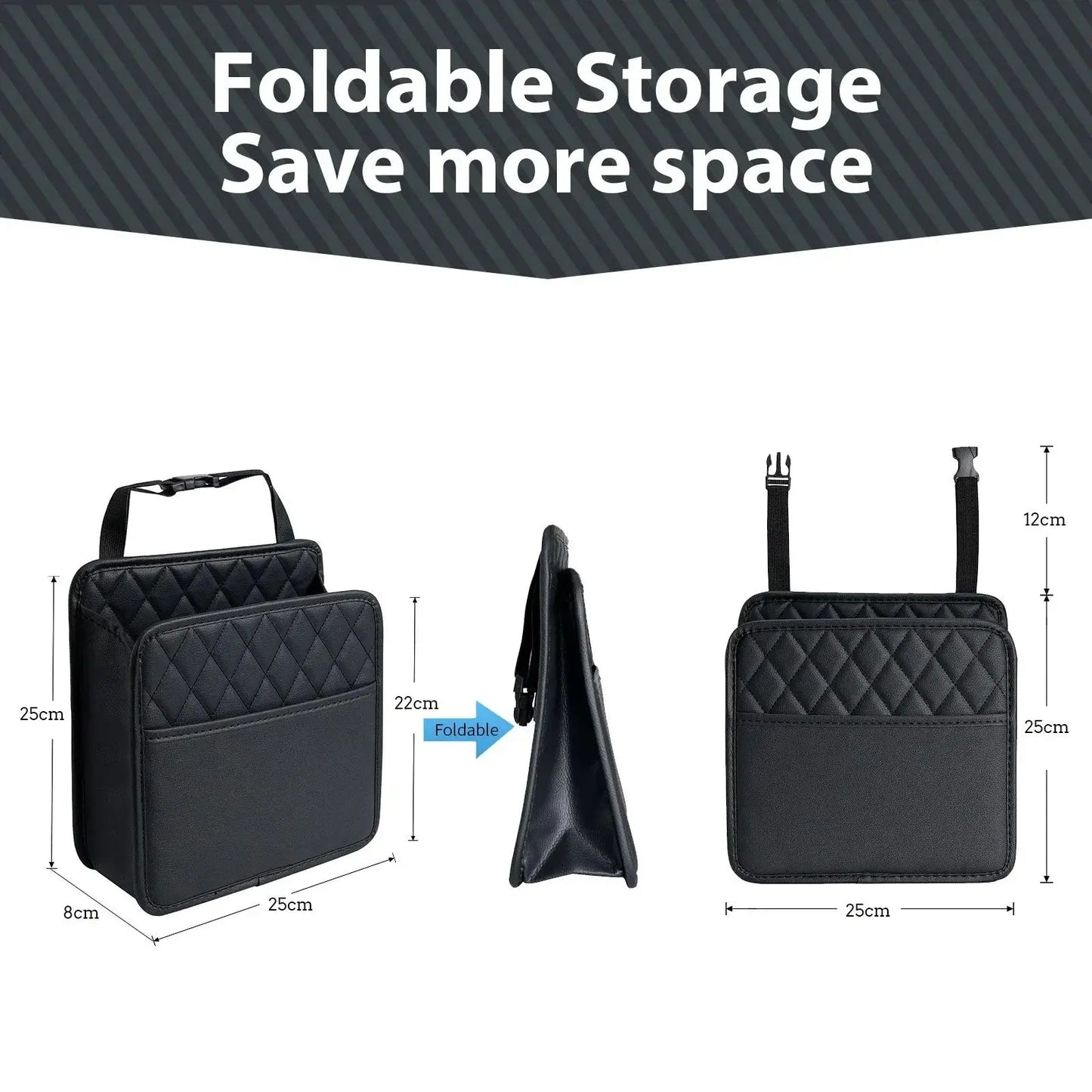 Multi-Function Car Seat Back Organizer | Portable Foldable Design with Hanging Pockets & Storage