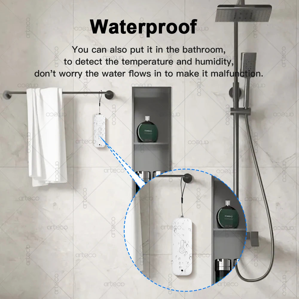 Zigbee 3.0 Temperature Humidity Sensor Thermometer Smart Life Works with Google Assistant Yandex Alice Z2M ,IP65 Waterproof+Rope