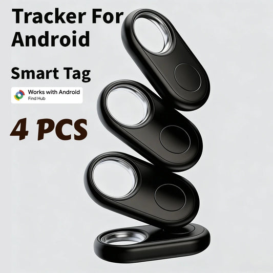 4-PCS Bundle Android Tracker Portable Anti-lost Device Work With Google's Find Hub items Finder Smart Tag for Pixel Motorola GMS