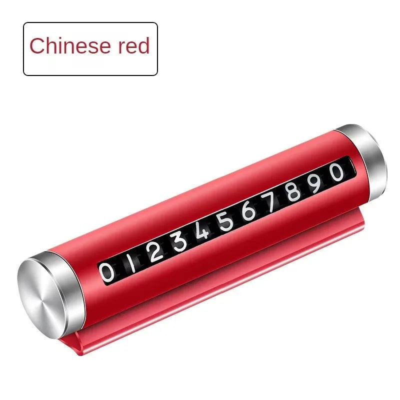 Metal Car Temporary Parking Card Stickers Park Stop in Car-styling Auto Accessories Universal Rotate Phone Number Plate Aluminum