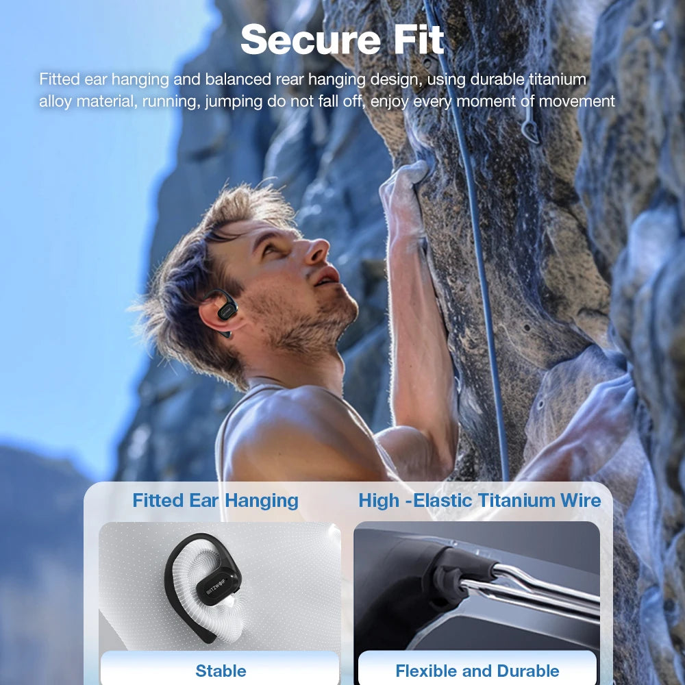BlitzWolf BW-BTS10 OWS bluetooth Earbuds Bone Conduction Earphone with Mic Game Low Latency IPX8 Waterproof Open Ear Earhooks