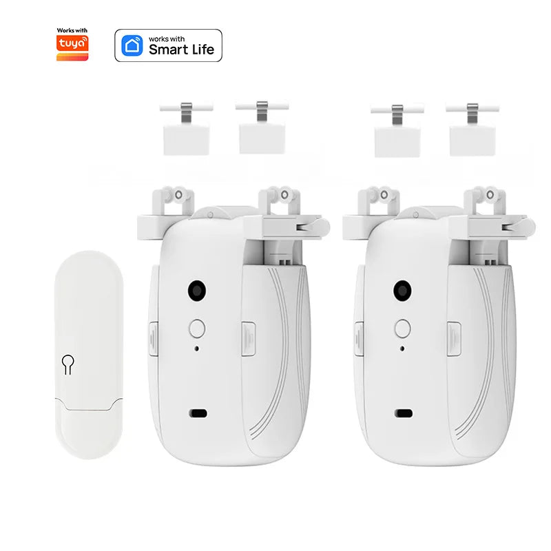 Tuya Smart Wi-Fi Curtain Robot T&U Rail w/Gateway Remote App&Voice Control（Alexa/Google）10M Track 8KG Double Open