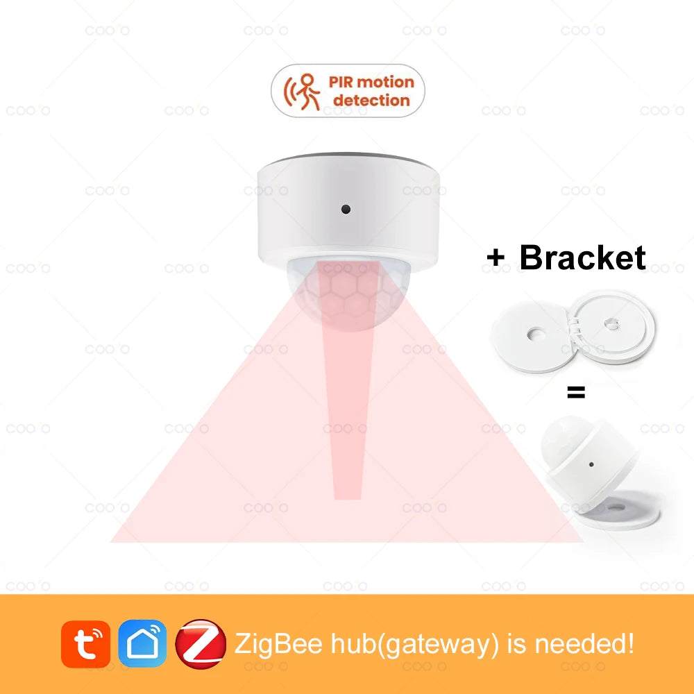 New Tuya Zigbee PIR Motion Sensor Infrared Human Body Move + Bright Lux Light Detector Burglar Alarm Sensor work with Smart Life