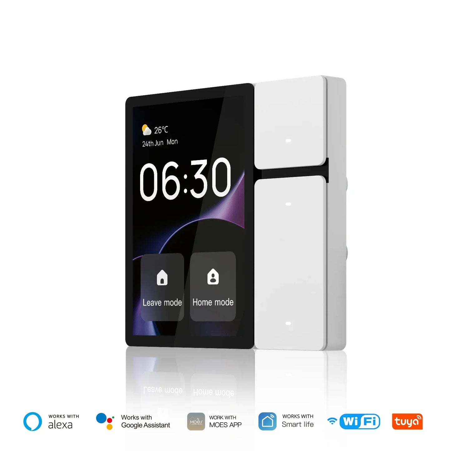 MOES Tuya WiFi Smart Control Panel 3.5" Touch Screen, 3 Relays & Buttons, IR Remote, Bluetooth Sigmesh Hub, Home Automation