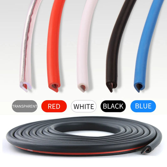 2M/5M/10M Car Door Protector Anti Collision Strip U Type Universal High Quality Rubber Car Door Edge Protection Car Accessories