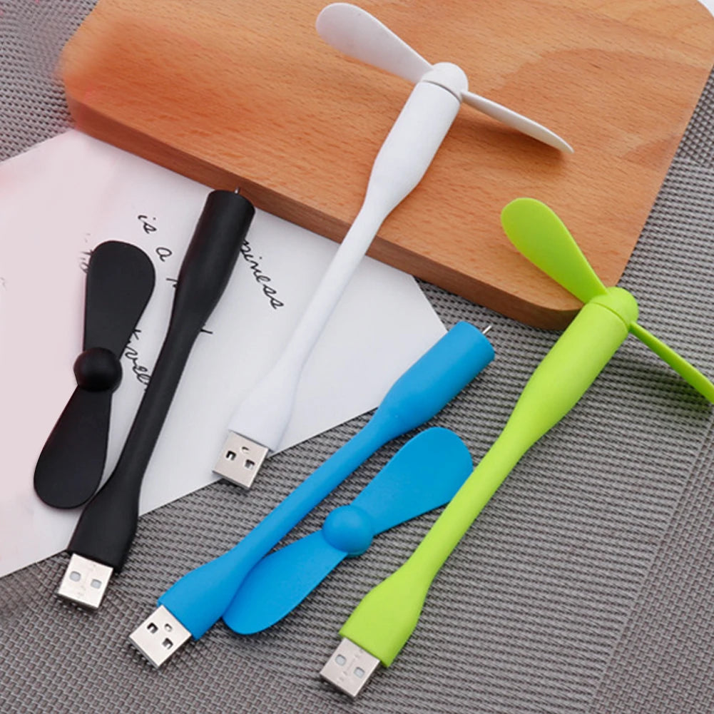 Flexible Portable Mini USB Fan for Power Bank Notebook Desktop Computer Summer Gadgets Summer Travel Cooling Cooler