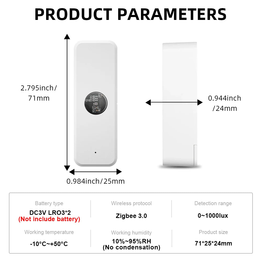 Tuya ZigBee Light Sensor Luminance Sensor Illumination Brightness Detector Home Automation with Smart Life Device Linkage Tuya