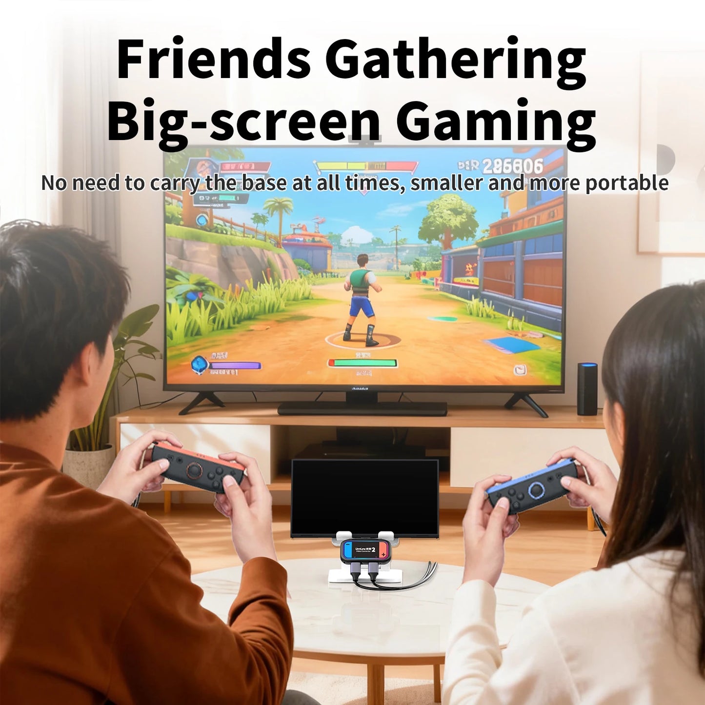 Unnlink Portable Docking Station for Nintendo Switch 2, Mini Travel Dock with 4K HDMI Output & PD Charging for NS2 to TV/Monitor