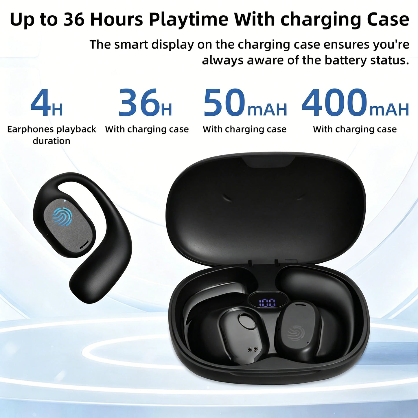 Portable Earbuds Bone Conduction Earphones Bluetooth HiFi 9D Stereo Noise Reduction Waterproof Outdoor Wireless Headset