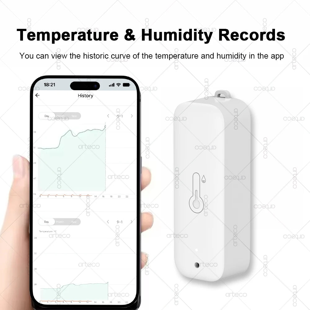 Zigbee 3.0 Temperature Humidity Sensor Thermometer Smart Life Works with Google Assistant Yandex Alice Z2M ,IP65 Waterproof+Rope