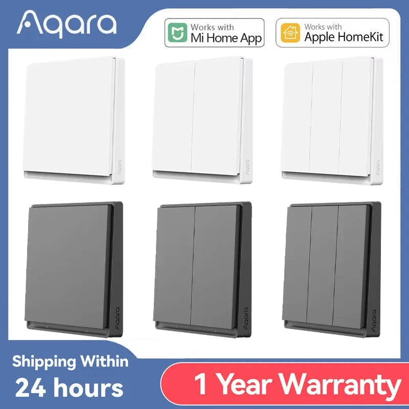 Aqara Smart Wall Switch E1 ZigBee 3.0 Wireless Smart Home Light Button No With Neutral Fire Wire For Xiaomi Mi Home Homekit APP
