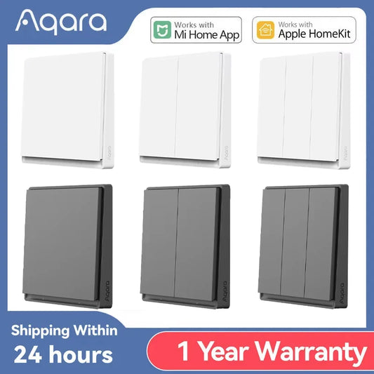 Aqara Smart Wall Switch E1 ZigBee 3.0 Wireless Smart Home Light Button No With Neutral Fire Wire For Xiaomi Mi Home Homekit APP