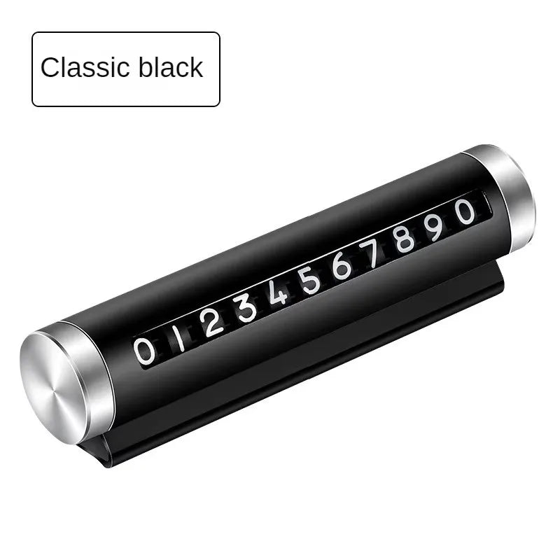 Metal Car Temporary Parking Card Stickers Park Stop in Car-styling Auto Accessories Universal Rotate Phone Number Plate Aluminum