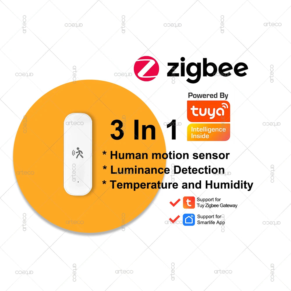 ZigBee Human Motion Sensor 10G Radar Mmwave Temperature and Humidity Sensor Security Burglar Works With Tuya Smart Life Z2MQTT