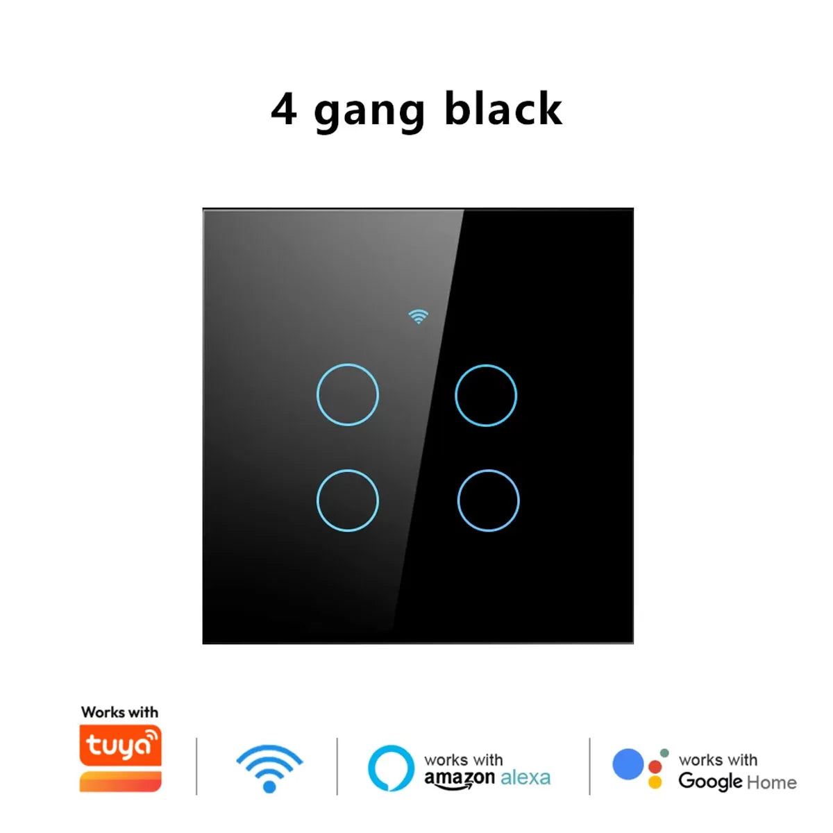 For TUYA Smart Switch Wifi RF433 White Touch Wall Switch EU Standard Timing No Neutral Wire Needed Alexa Google Home App Control