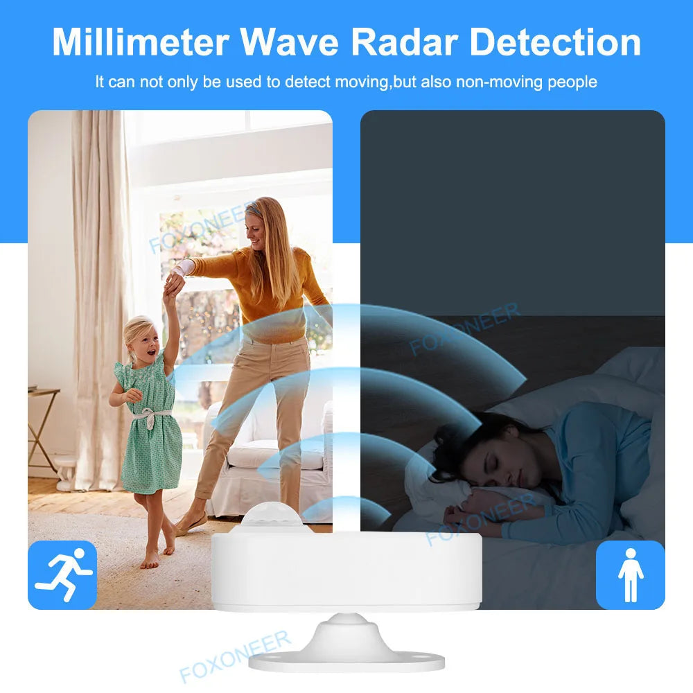 Zigbee Human Presence Detector ZG-204ZM,Luminance/Distance Detection,PIR Motion Sensor 24G Support Tuya Smart Life Z2mqtt