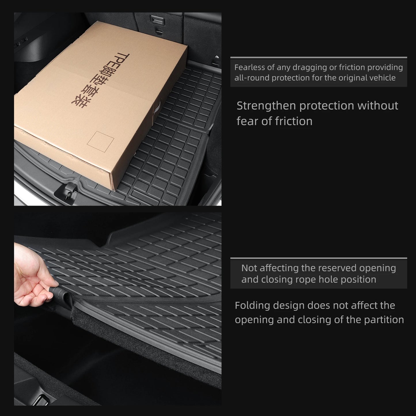 For Tesla Model Y Trunk Mat TPE Front And Rear Trunk Mats Car Interior Accessories Protective Pad ModelY 2024