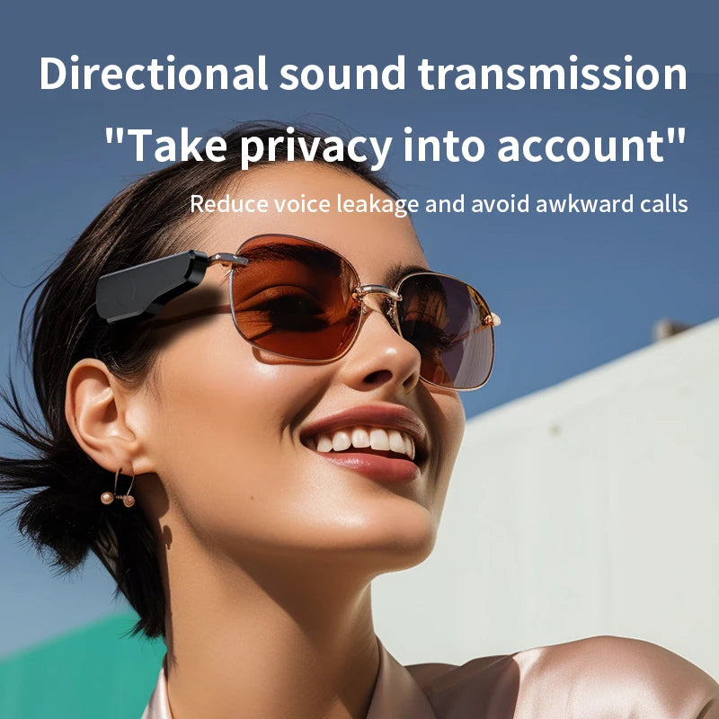 External Glasses Bluetooth 5.3 Headphones Wireless Stereo Air Conduction Headset Noise Reduction Handsfree Call Touch Operation