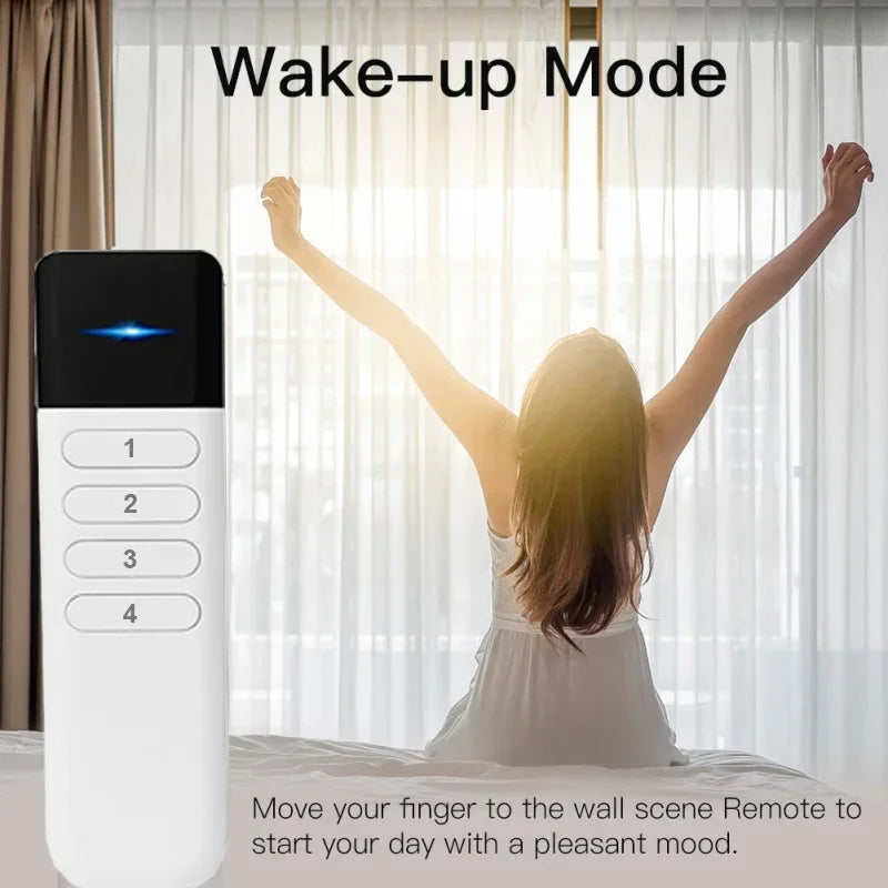 Tuya ZigBee Wireless Portable Remote Control 4 Zone LED Dimmer Smart Home Scene Control Switch Smart Life APP Fr Assistant 2MQTT