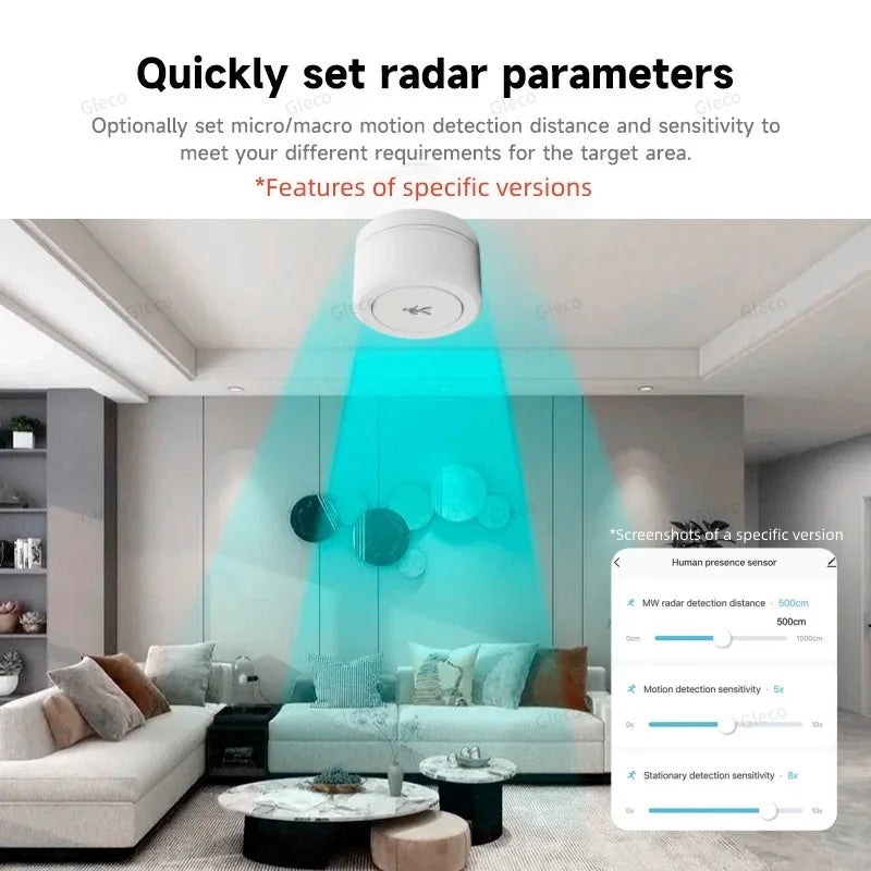 Zigbee 24G MmWave Human Presence Sensor Mini Radar Detector for Tuya Smart Home Smart Life Z2M PIR Motion Sensor Need Gateway