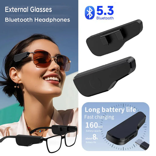 External Glasses Bluetooth 5.3 Headphones Wireless Stereo Air Conduction Headset Noise Reduction Handsfree Call Touch Operation