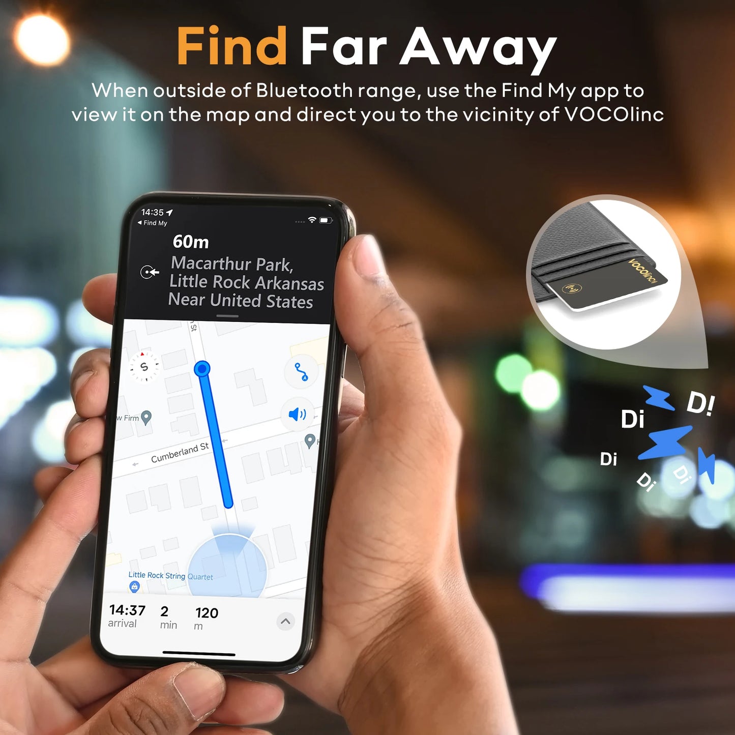 VOCOlinc Ultra-thin Wallet Tracker Card, Smart Tag Wallet Tracker, Bluetooth Pairing Find My Item Finder Anti-lost Alarm Locator