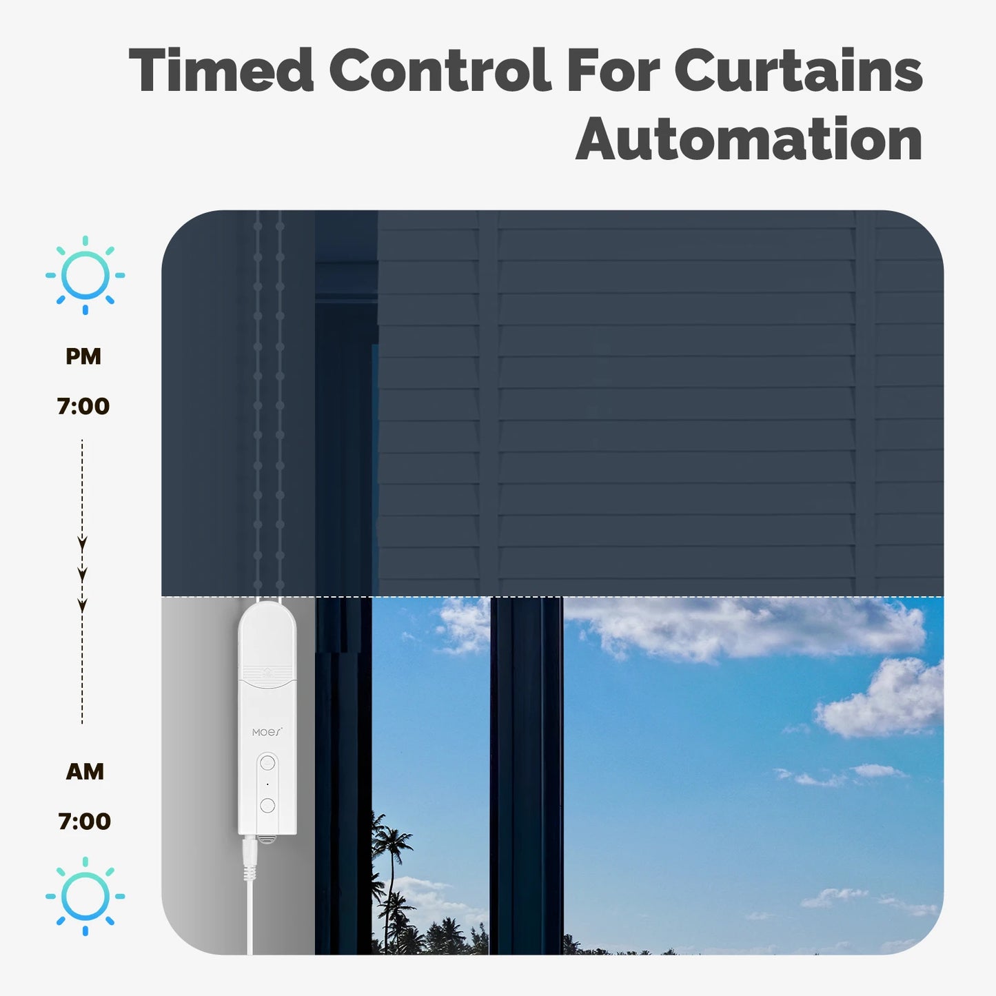 MOES Tuya WiFi Smart Shade Roller Blinds Motor Driver Electric Curtains Automation Pull Cord Chain String With Alexa Google Home
