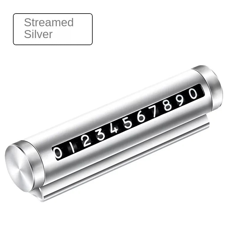 Metal Car Temporary Parking Card Stickers Park Stop in Car-styling Auto Accessories Universal Rotate Phone Number Plate Aluminum