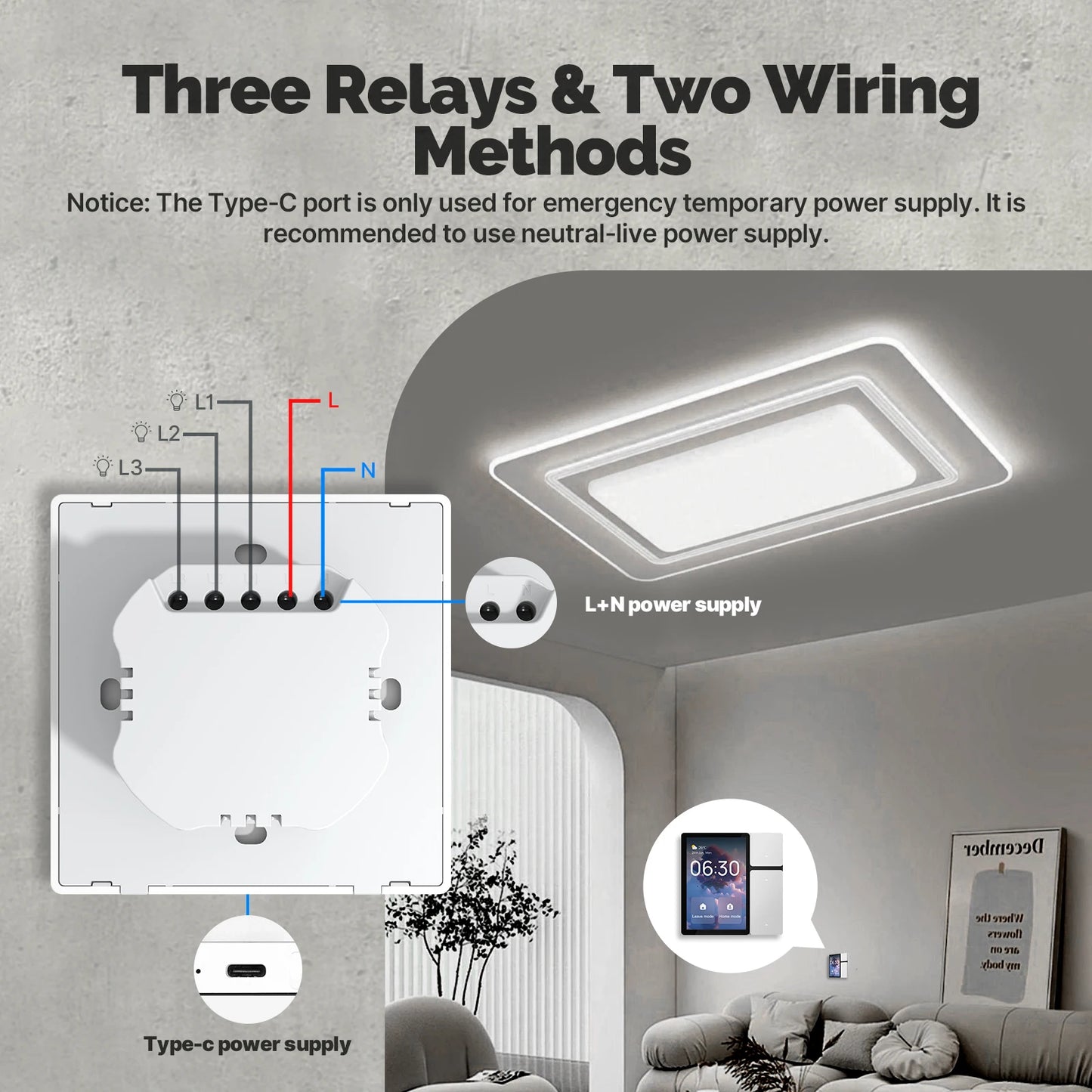 MOES Tuya WiFi Smart Control Panel 3.5" Touch Screen, 3 Relays & Buttons, IR Remote, Bluetooth Sigmesh Hub, Home Automation